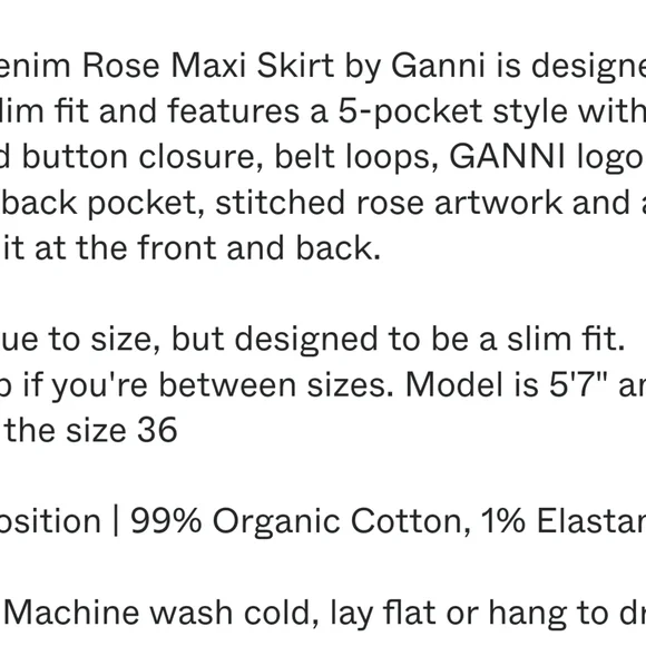 BESTGIRL - Medium Black Denim Maxi Skirt with Beige Rose Embroidery - Picture 2 of 9